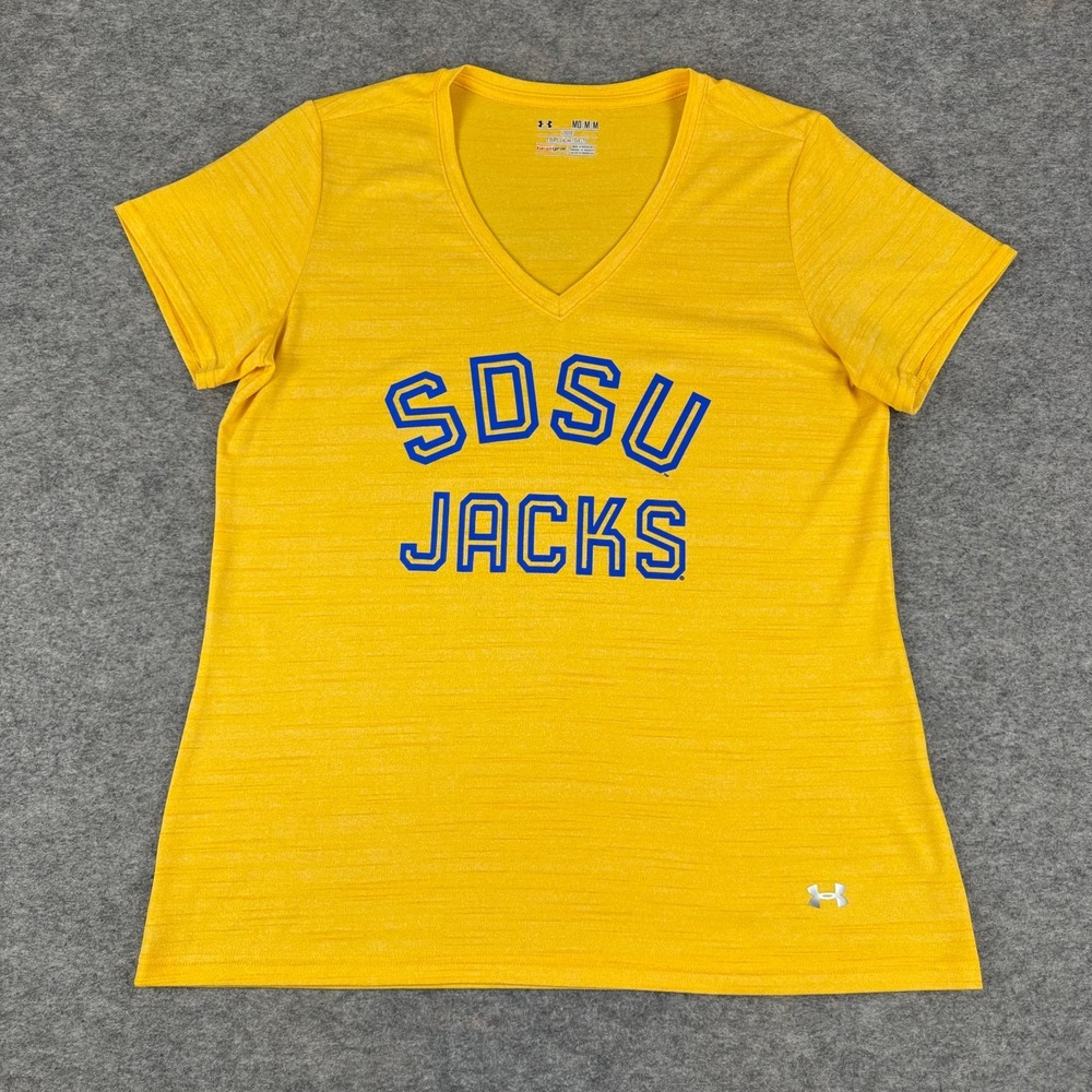 Under Armour South Dakota State Jackrabbits T-Shirt Loose Yellow Womens Medium M